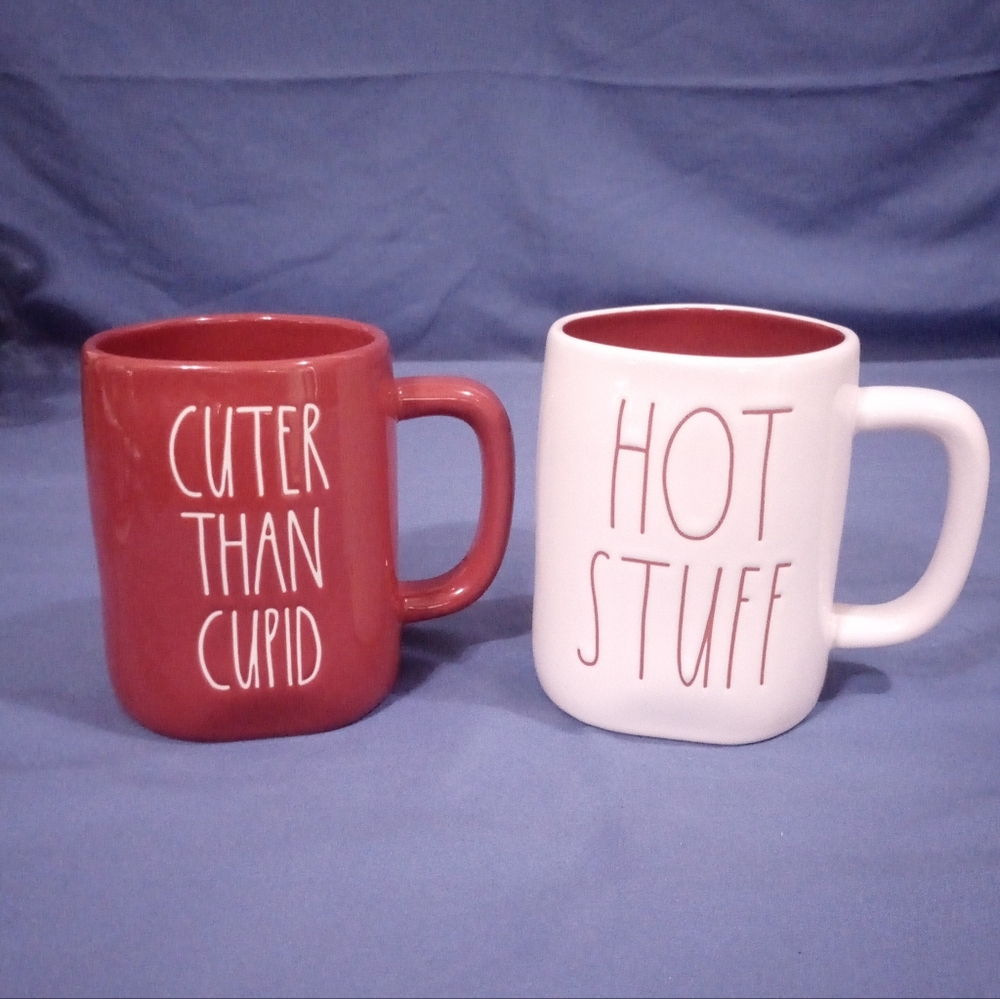Rae Dunn 16 oz Ceramic Coffee Mugs Set of 2 Love Valentine's Day Themed